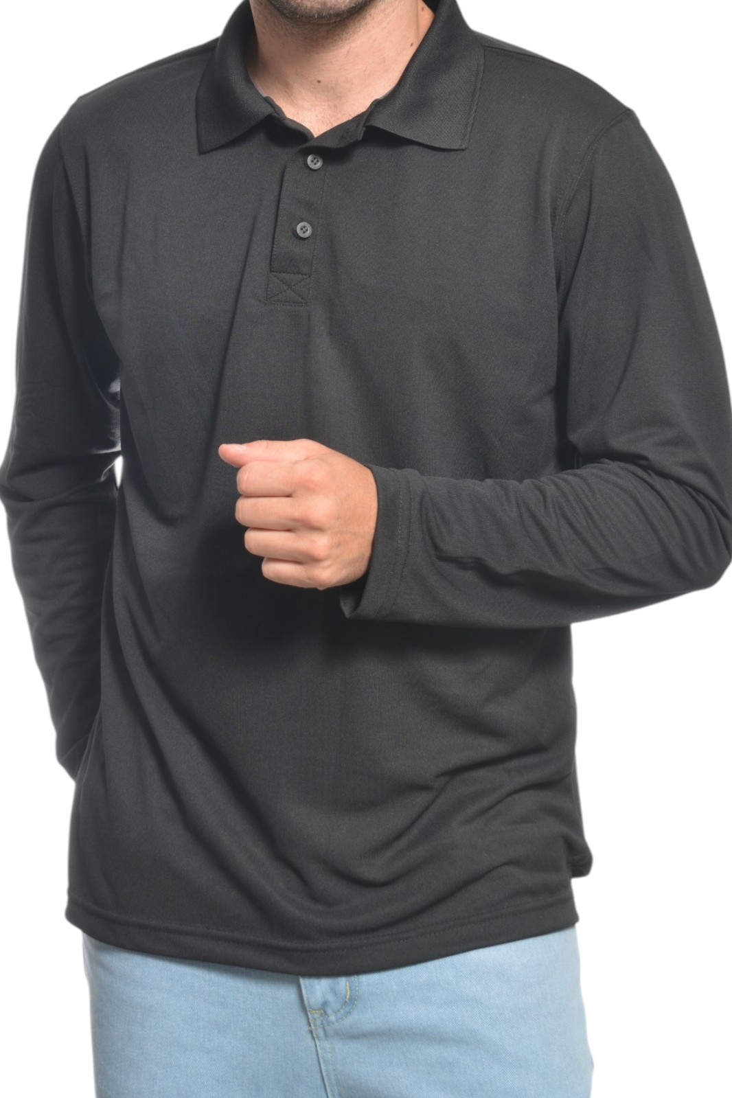 Playera Tipo Polo Manga Larga - imagen 1
