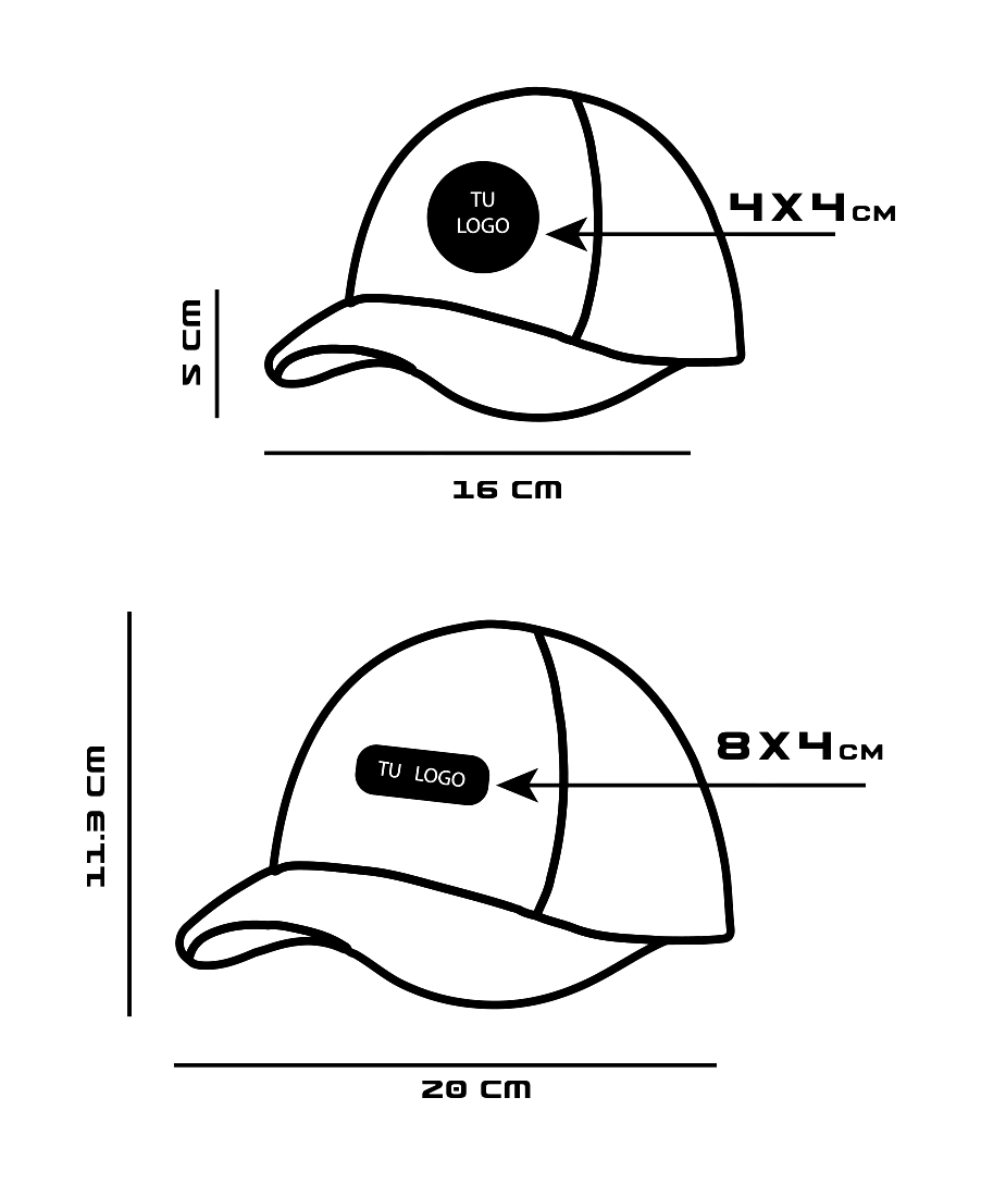 Diagrama técnico de GORRA BEBÉ AJUSTE VELCRO