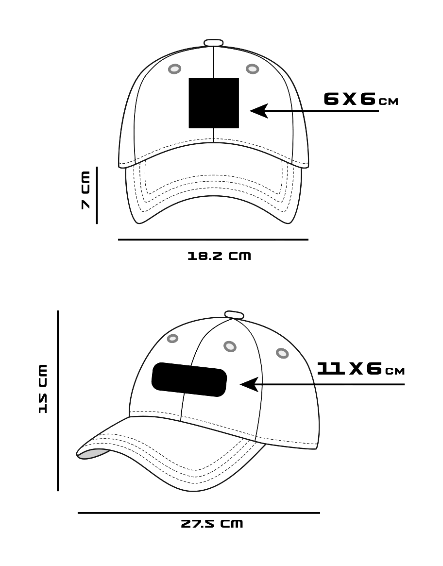 Diagrama técnico de GORRA PRO AJUSTE HEBILLA METALICA