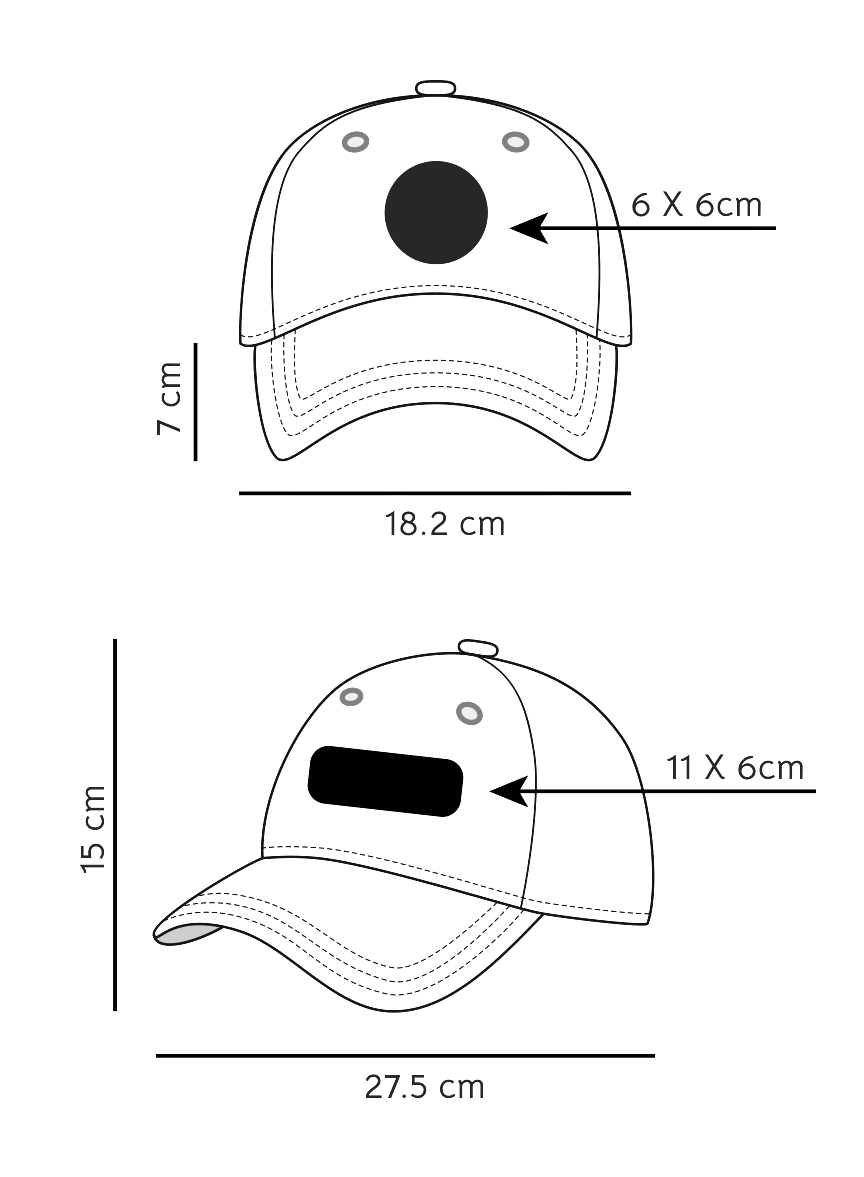 Diagrama técnico de GORRA PREMIUM TAU SUAVE AL TACTO Y…
