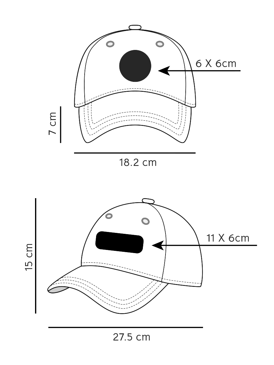 Diagrama técnico de GORRA PREMIUM ZETA TELA…