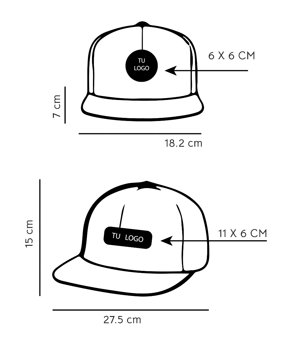 Diagrama técnico de GORRA PREMIUM RHO 7 PANELES VISERA PLANA Y…