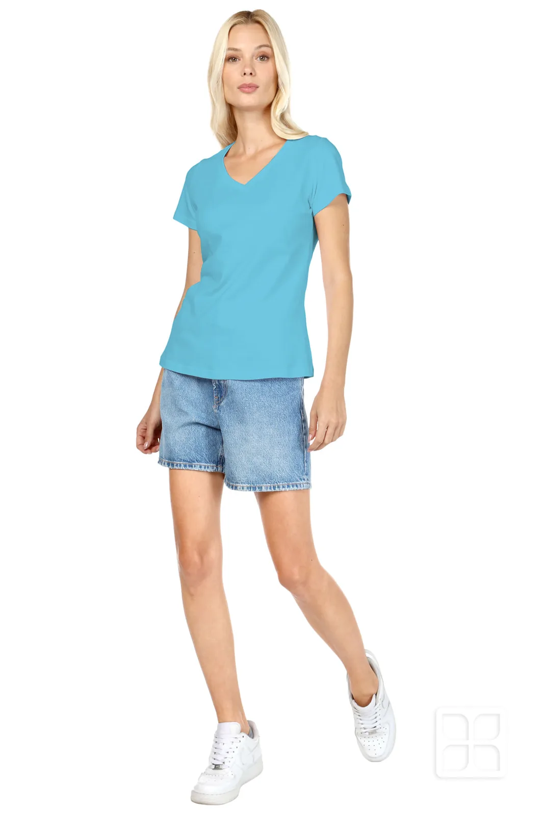 PLAYERA CUELLO V MANGA CORTA MUJER
