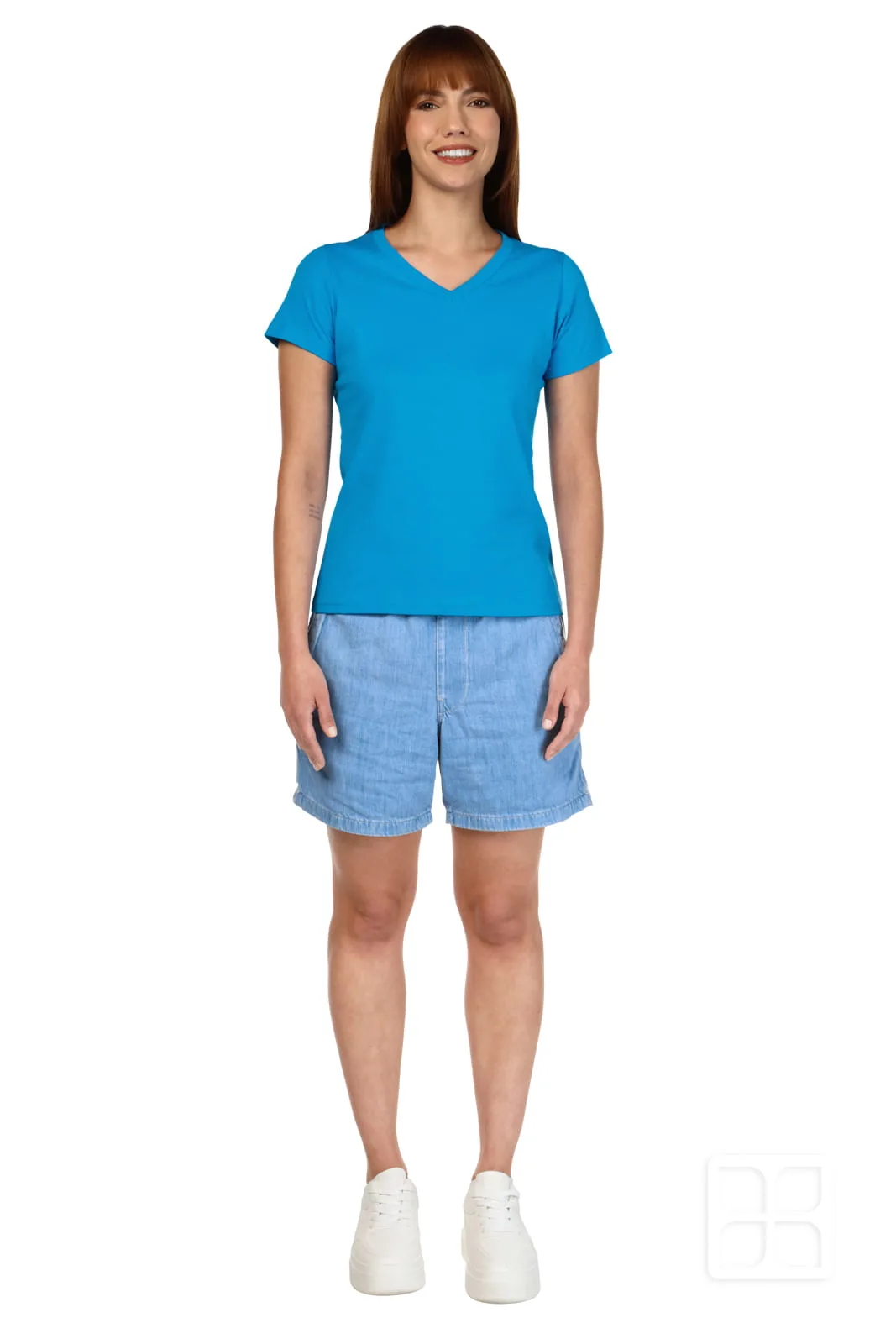 PLAYERA CUELLO V MANGA CORTA MUJER