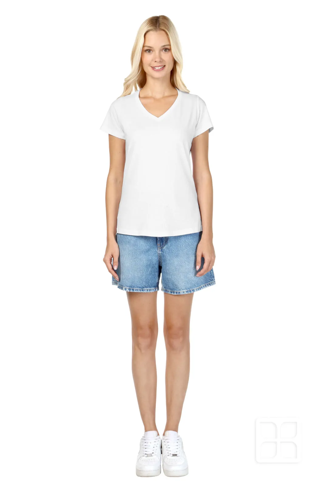 PLAYERA CUELLO V MANGA CORTA MUJER