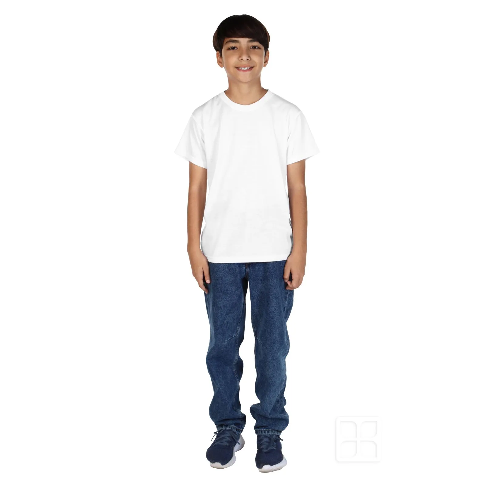 Playera cuello redondo manga corta para sublimar para niños