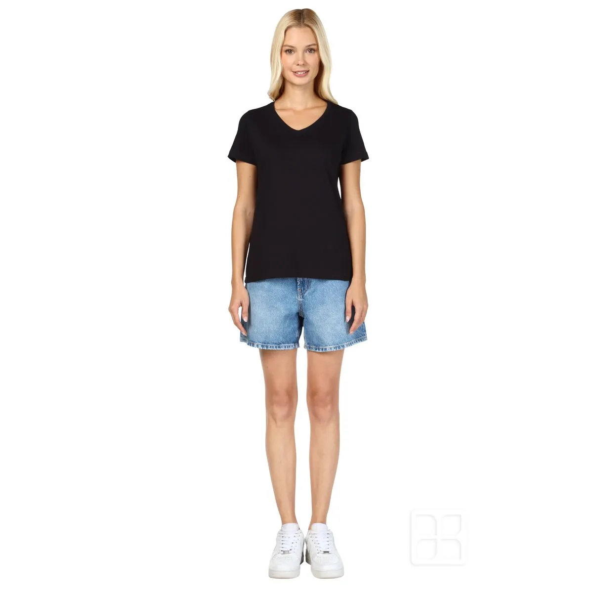 Playera Cuello V Manga Corta para Mujer