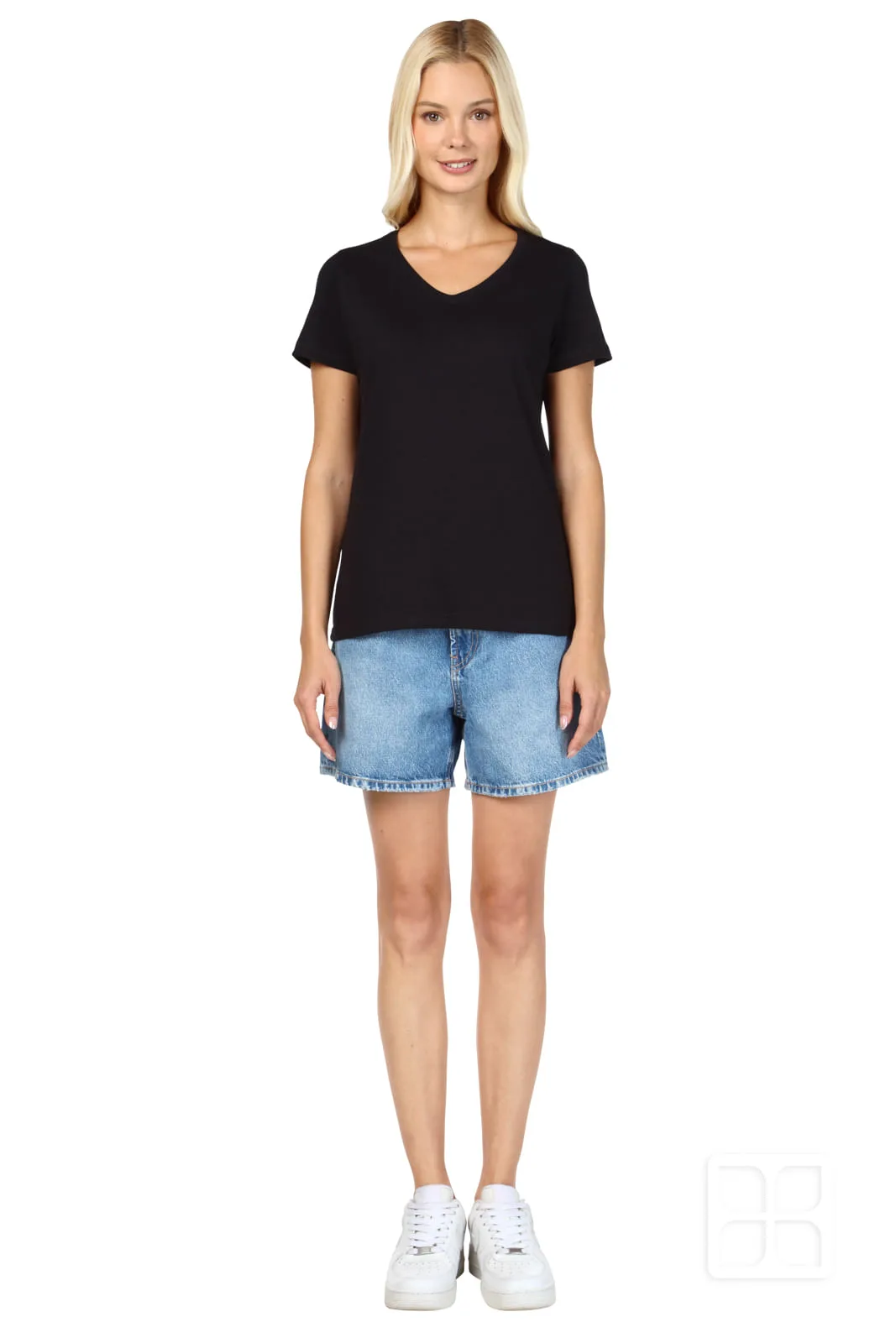 PLAYERA CUELLO V MANGA CORTA MUJER