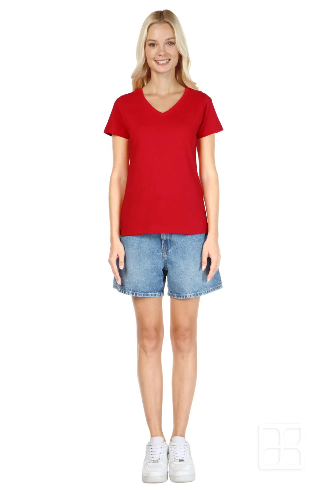 PLAYERA CUELLO V MANGA CORTA MUJER
