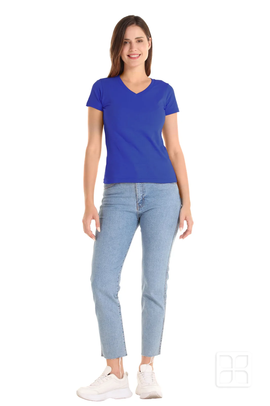 PLAYERA CUELLO V MANGA CORTA MUJER